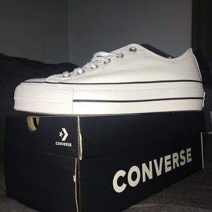 Platform white Converse(chuck Taylor’s)